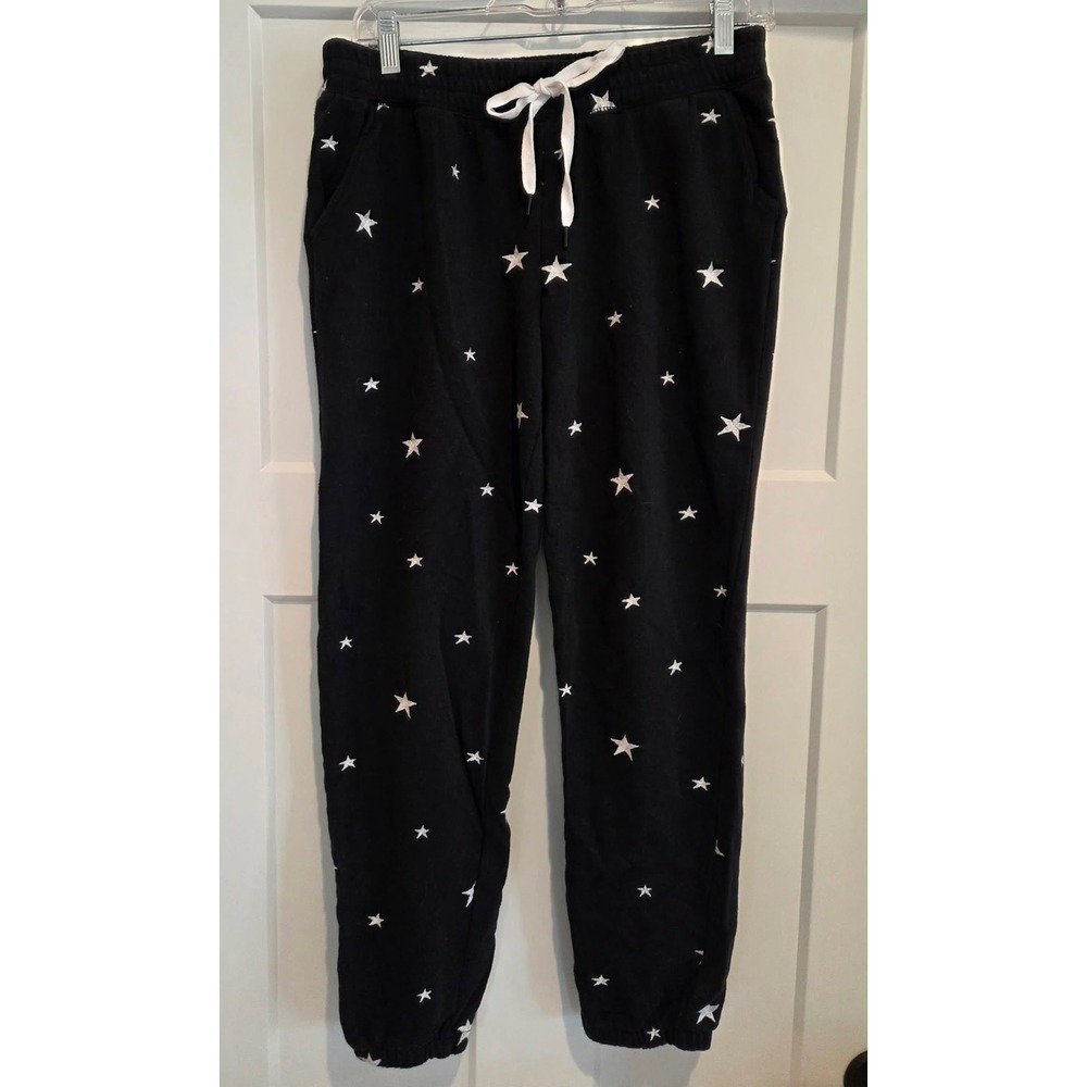 PJ Salvage Black Star Print Sleep Jogger Sweatpants Womens Small